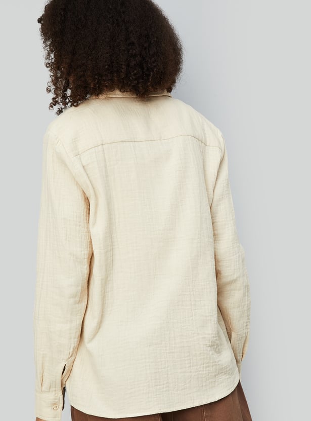 Women Textured Regular Fit Shirt