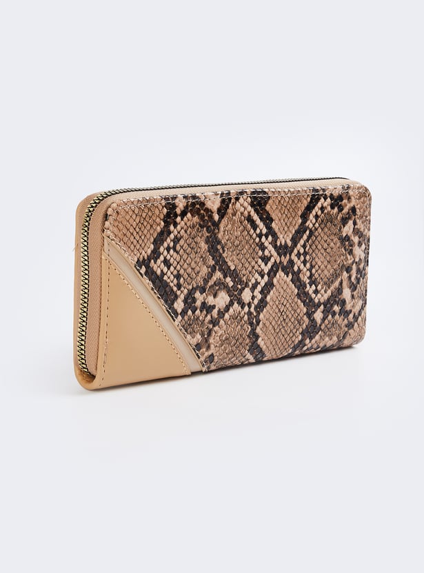 Women Animal Print Zip Around Wallet