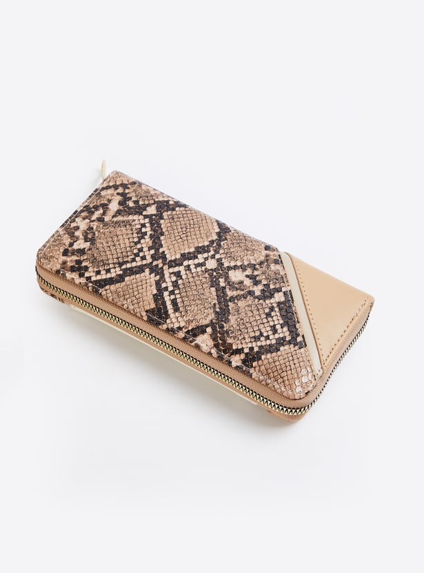 Women Animal Print Zip Around Wallet
