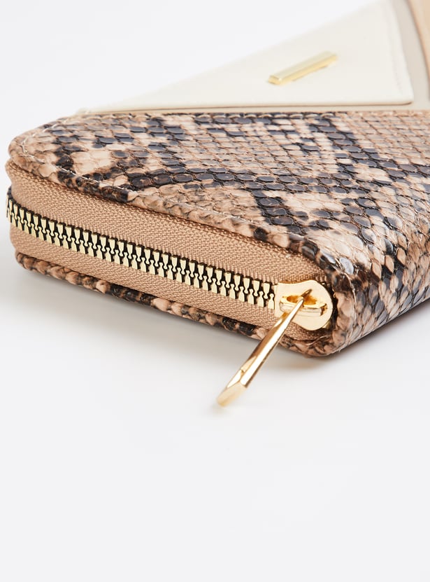 Women Animal Print Zip Around Wallet