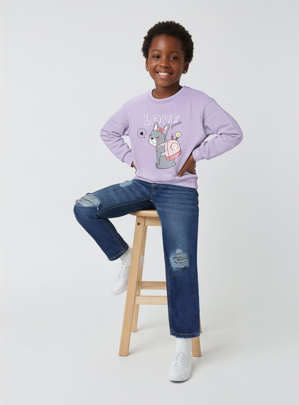 Girls Graphic Print Sweatshirt