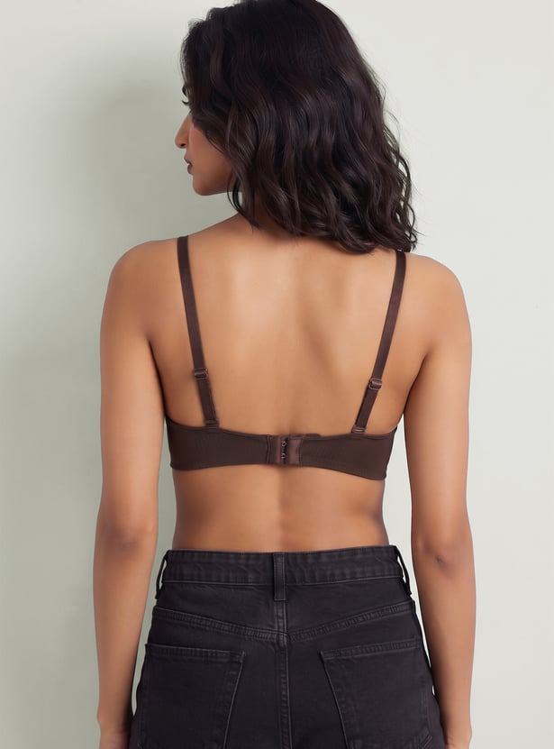 Women Textured Padded Non Wired T-shirt Bra
