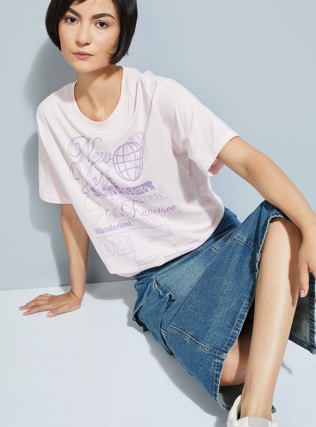 ALAYA F x URB_N Women Printed Relaxed Fit T-shirt