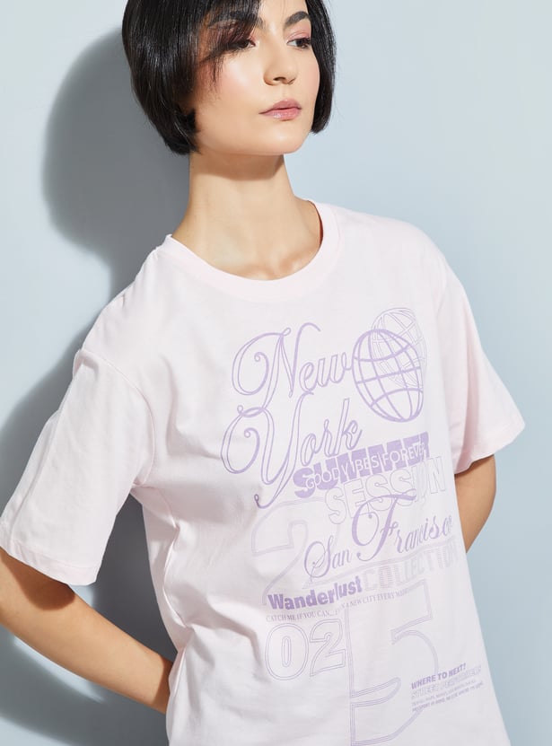ALAYA F x URB_N Women Printed Relaxed Fit T-shirt