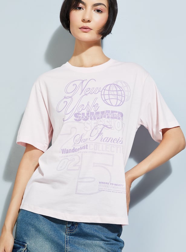 ALAYA F x URB_N Women Printed Relaxed Fit T-shirt