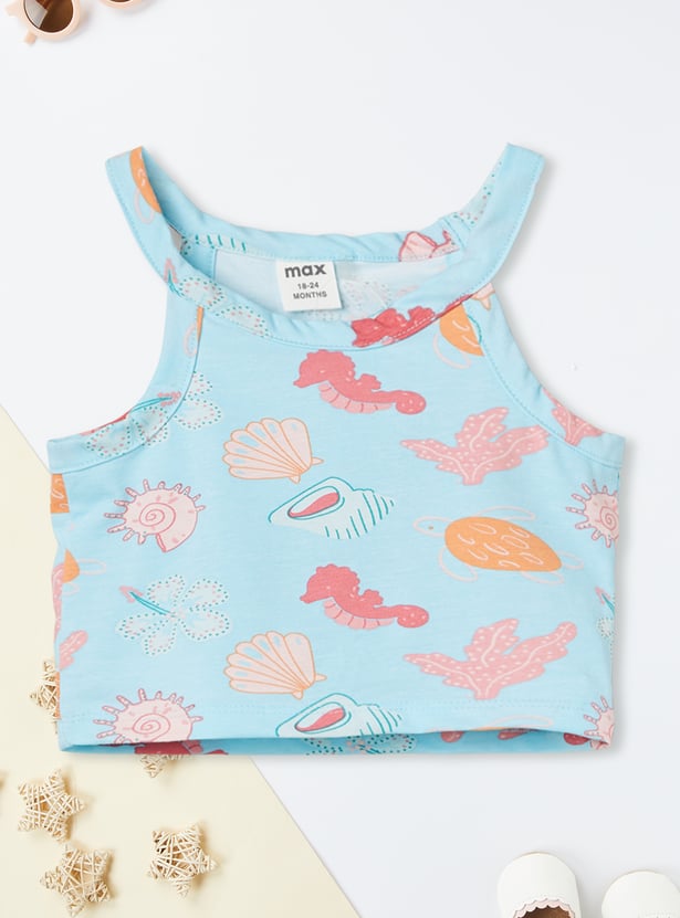 Girls Printed Shorts Set