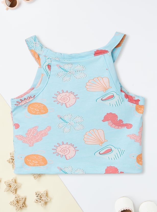 Girls Printed Shorts Set