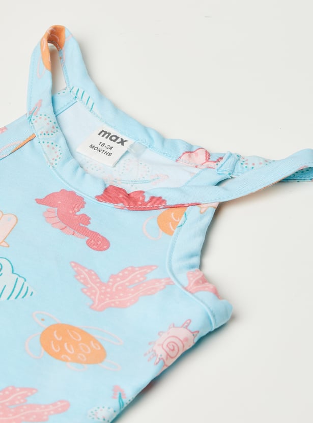 Girls Printed Shorts Set