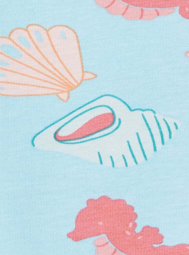 Girls Printed Shorts Set