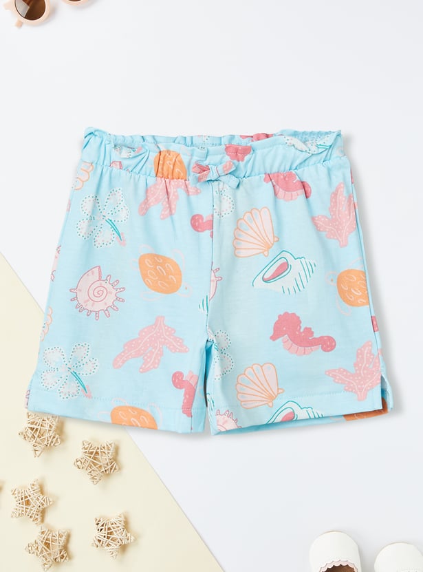 Girls Printed Shorts Set