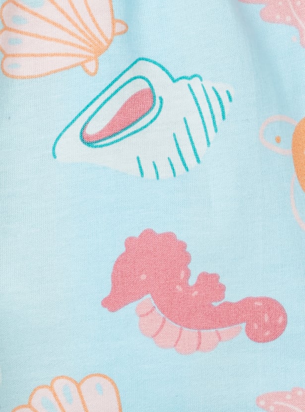 Girls Printed Shorts Set