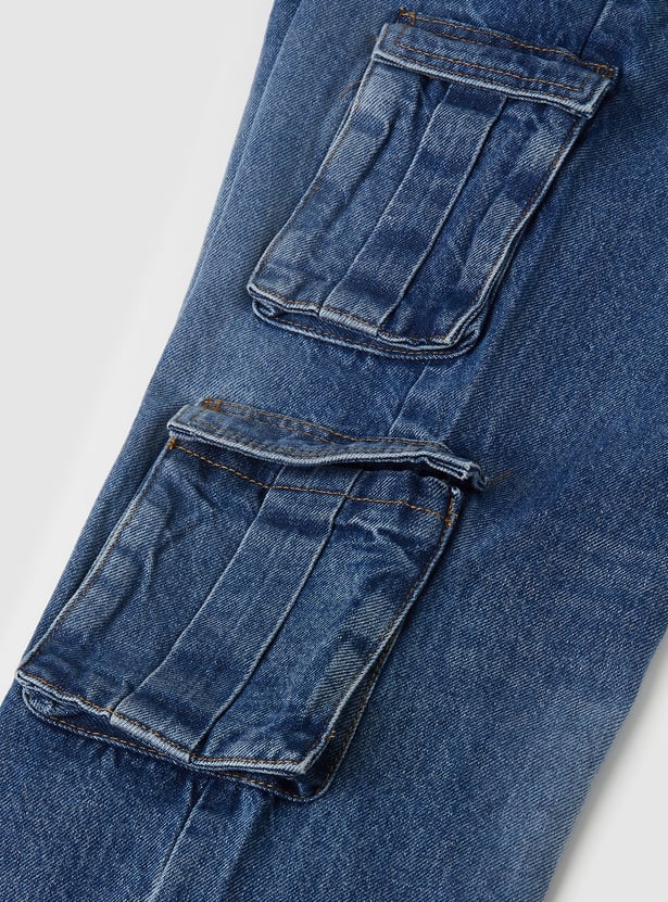 Boys Washed Cargo Jeans