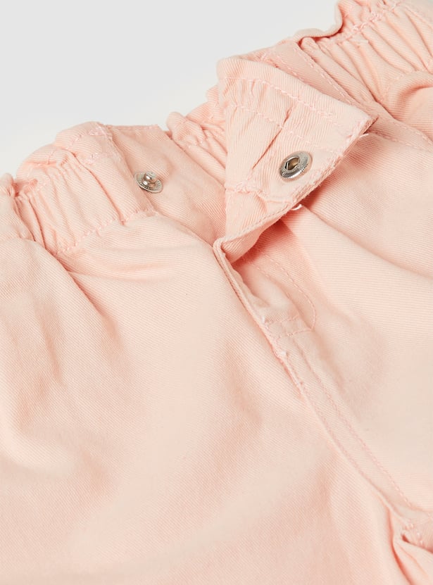 Girls Solid Mom Fit Trousers