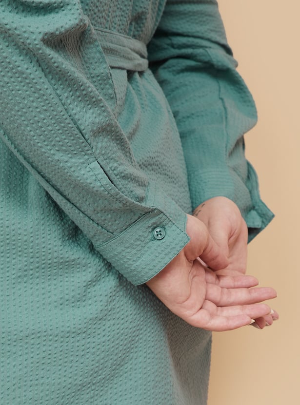 Women Textured Shirt Dress