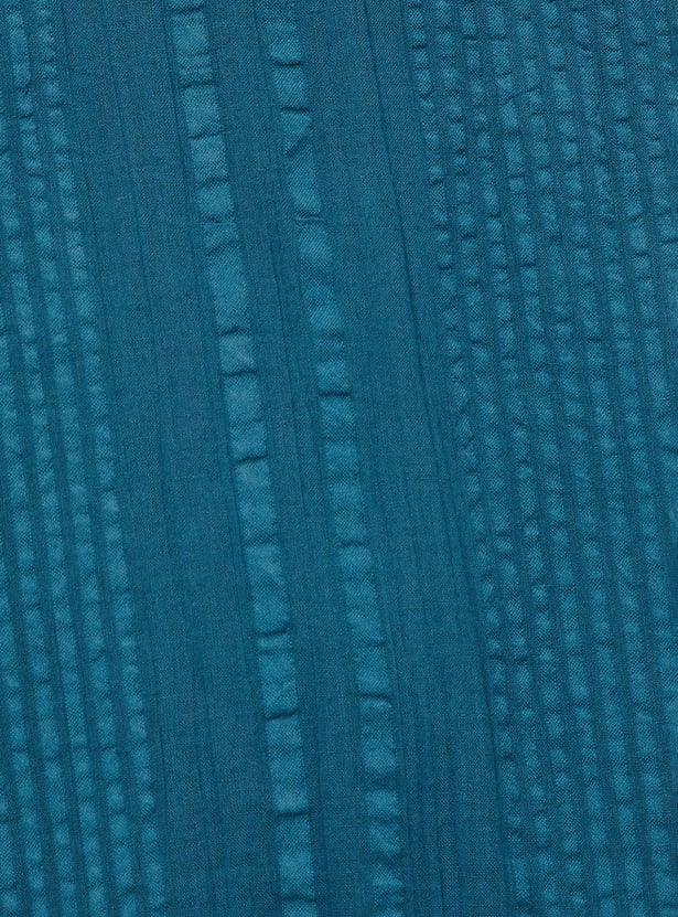 Women Textured Belted Shirt Dress