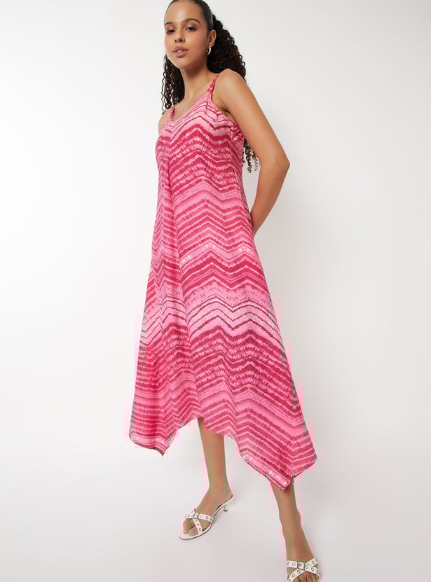 Women Printed A-line Midi Dress