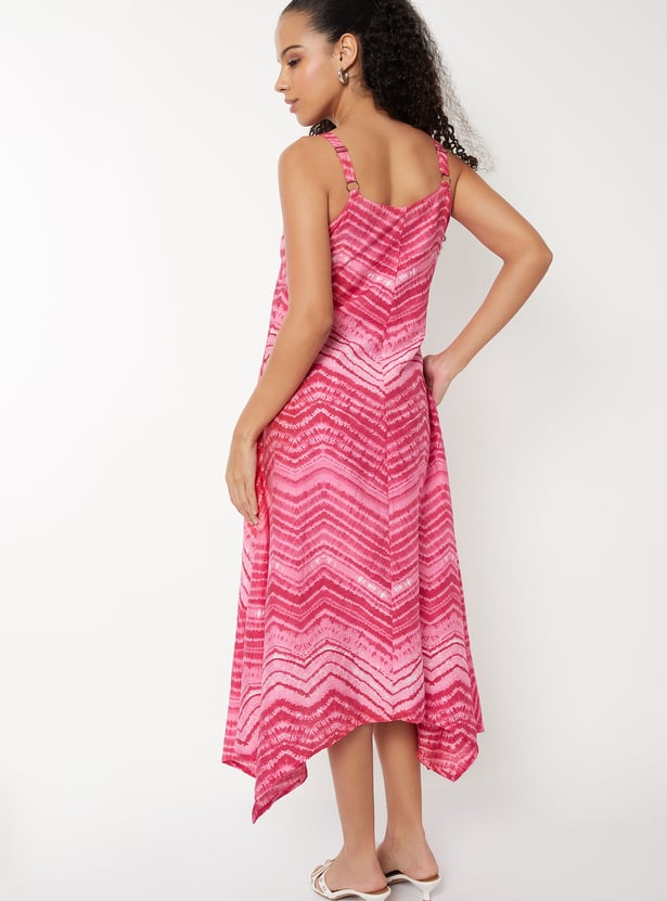 Women Printed A-line Midi Dress