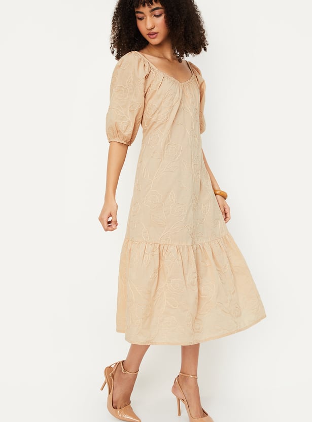 Women Embroidered A-line Dress