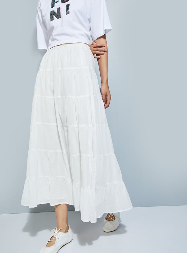 Buy ALAYA F x URB_N Women Solid Tiered Long Skirt Online at Buy ALAYA F x URB_N Women Solid Tiered Long Skirt Online at
