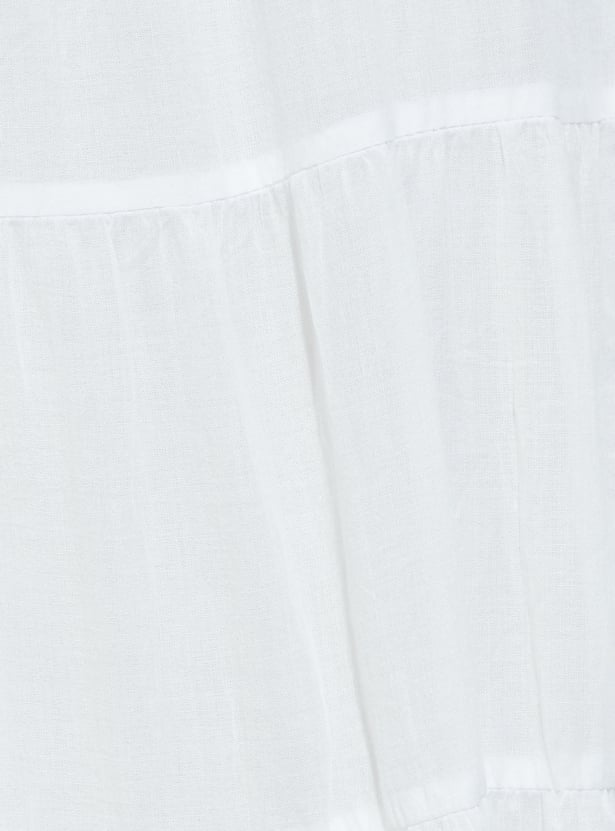 ALAYA F x URB_N Women Solid Tiered Long Skirt