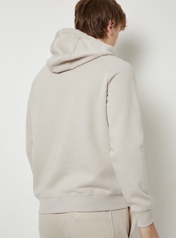 Men Knit Fleece Hooded Sweatshirt