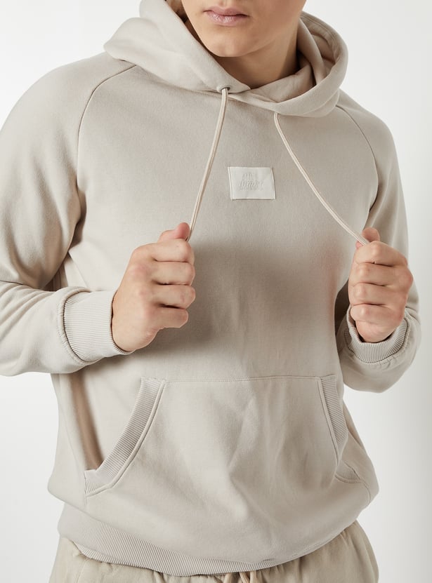 Men Knit Fleece Hooded Sweatshirt