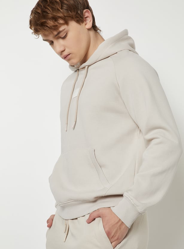 Men Knit Fleece Hooded Sweatshirt