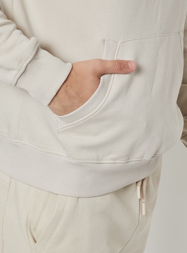 Men Knit Fleece Hooded Sweatshirt