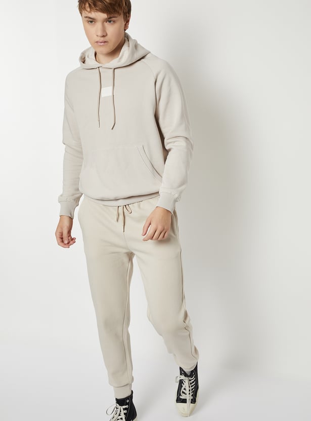 Men Knit Fleece Hooded Sweatshirt