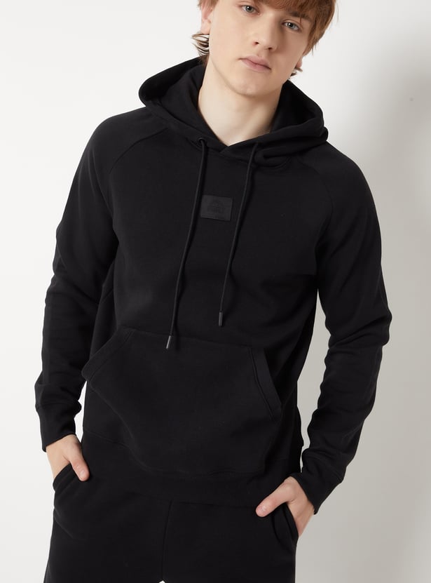 Men Knit Fleece Hooded Sweatshirt