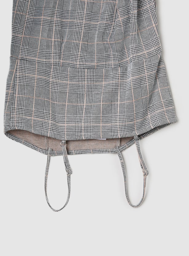 Girls Checked Pinafore Dress with T-shirt