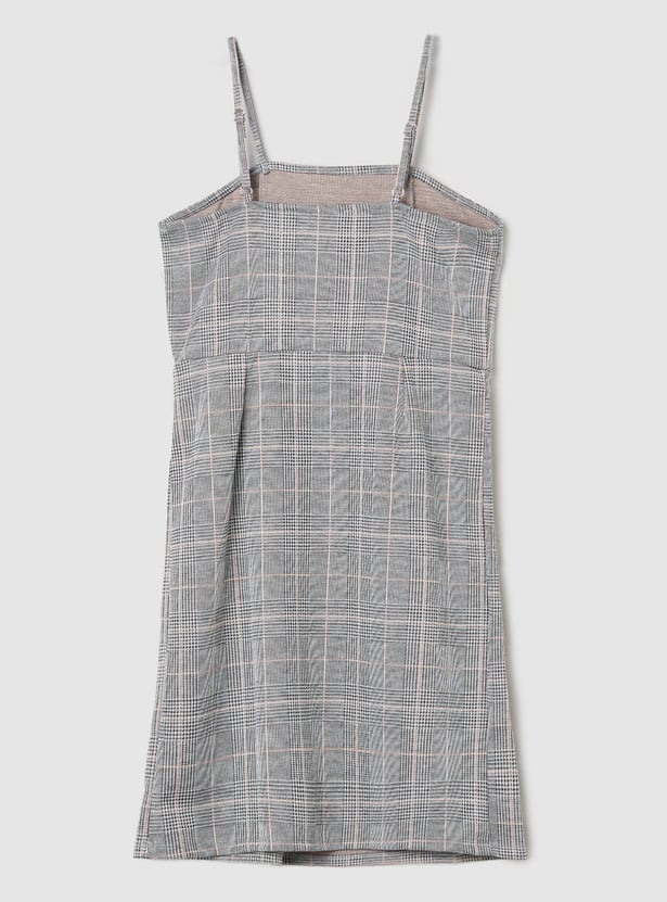 Girls Checked Pinafore Dress with T-shirt