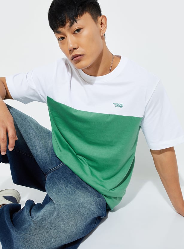 URB_N Men Colourblock Regular Fit T-shirt