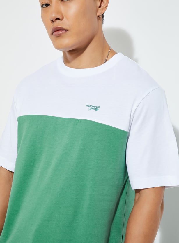 URB_N Men Colourblock Regular Fit T-shirt