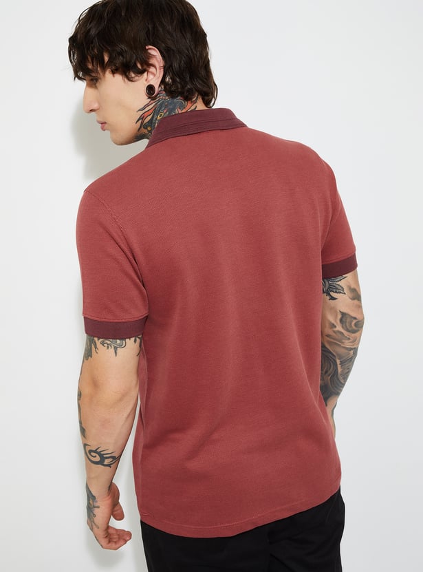 URB_N Men Colourblocked Regular Fit Polo T-shirt