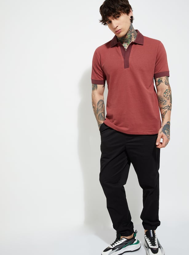 URB_N Men Colourblocked Regular Fit Polo T-shirt