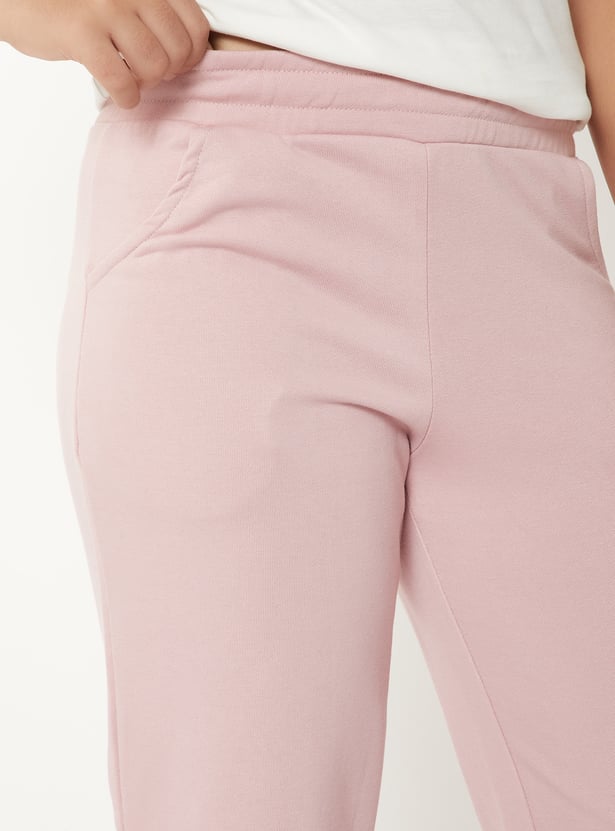 Girls Solid Wide Leg Trousers