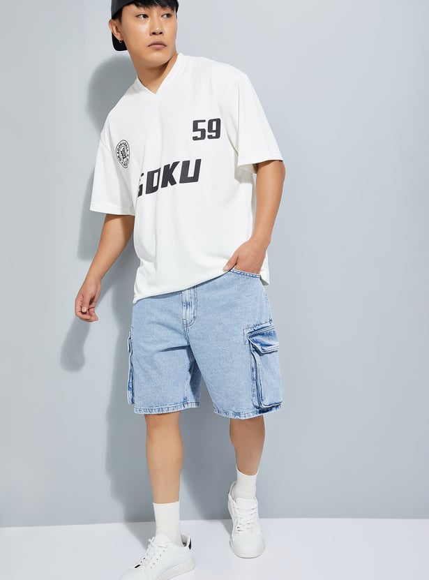 URB_N Men Goku Print Oversized T-shirt