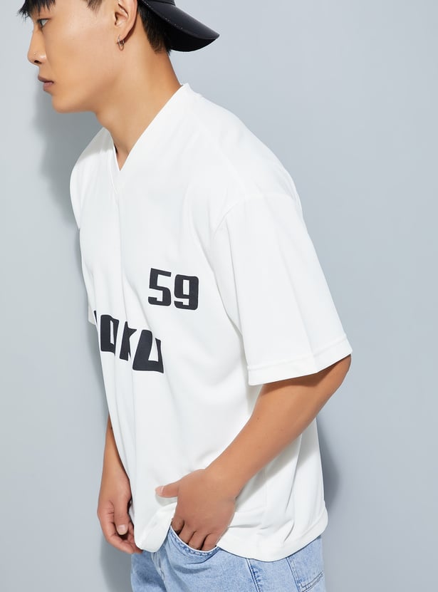 URB_N Men Goku Print Oversized T-shirt