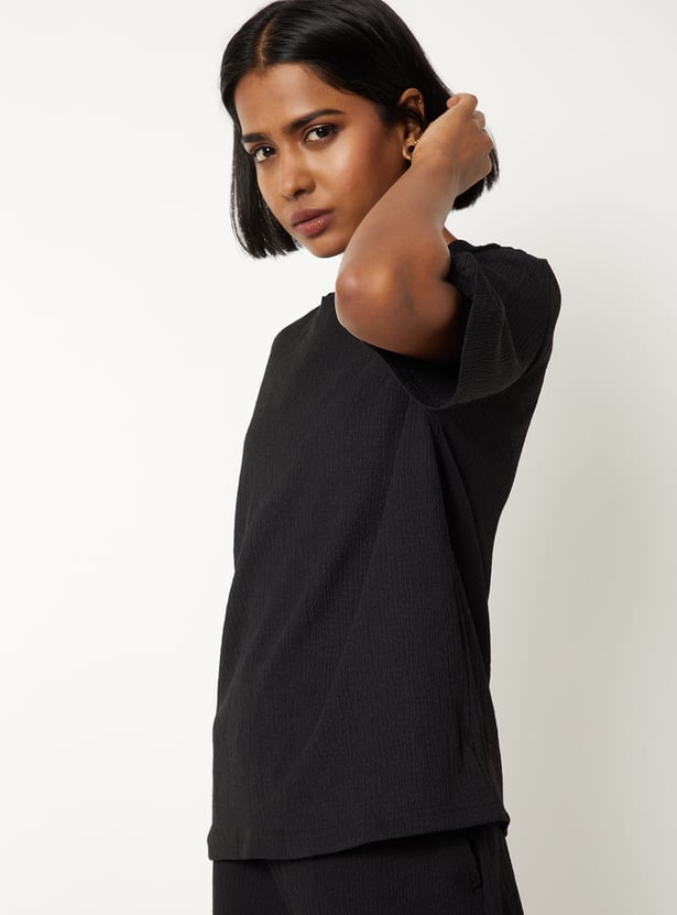 Women Textured T-shirt