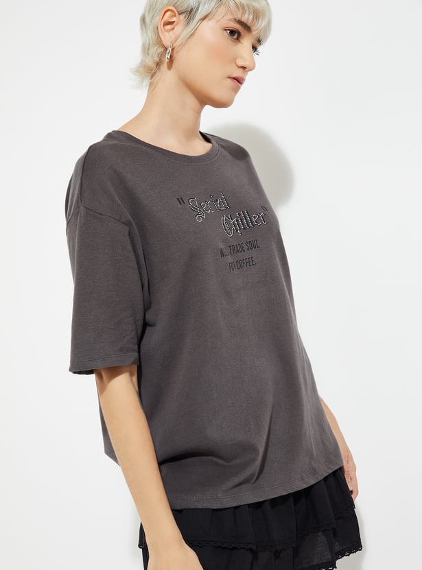 ALAYA F x URB_N Women Printed Overszied T-shirt