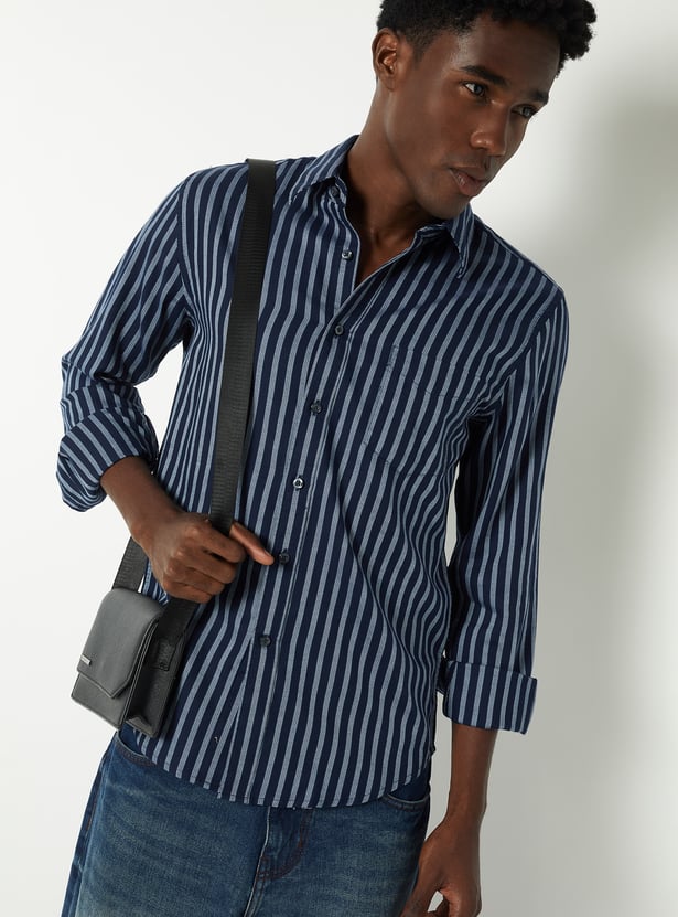 Men Striped Slim Fit Shirt