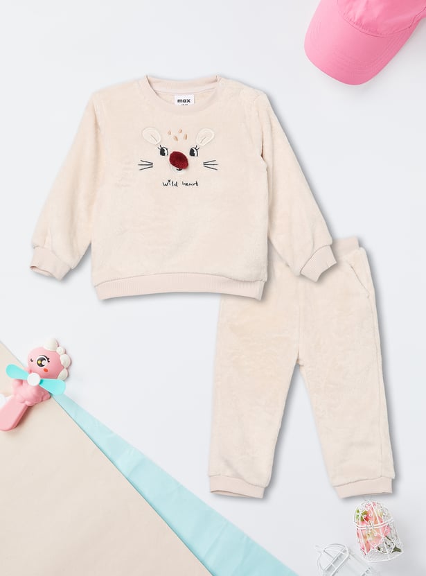 Girls Applique Joggers Set