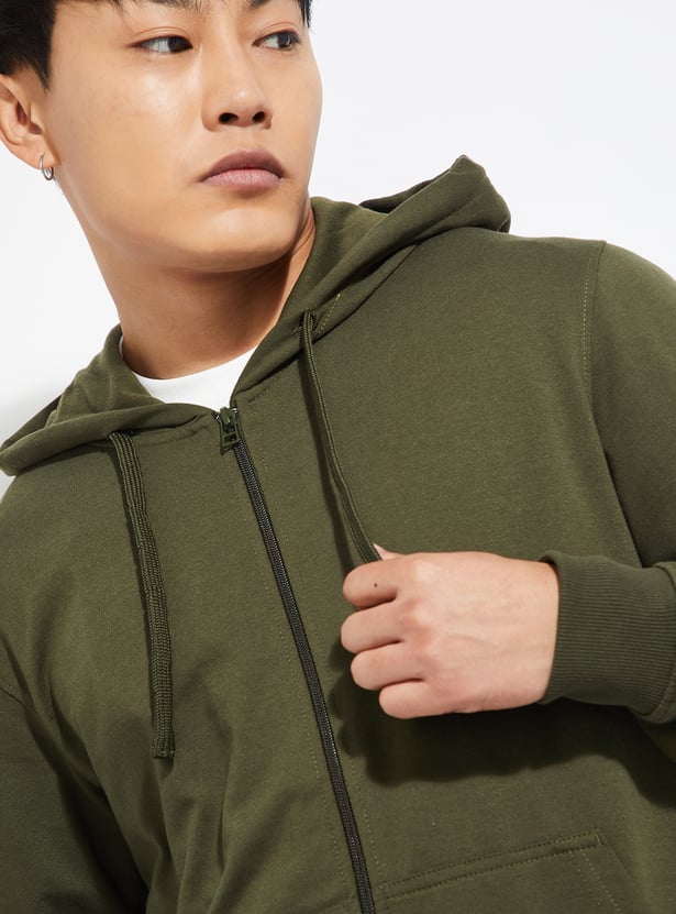 URB_N Men Solid Hooded Sweatshirt