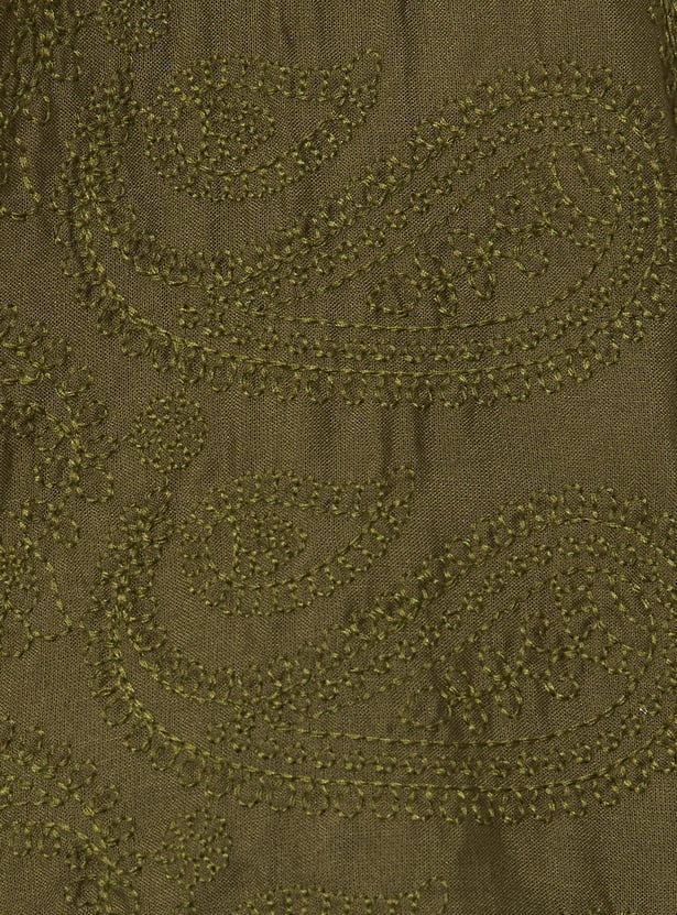 Men Embroidered Slim Fit Ethnic Shirt