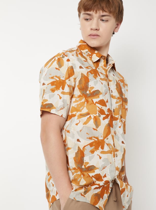 Men Printed Slim Fit Shirt