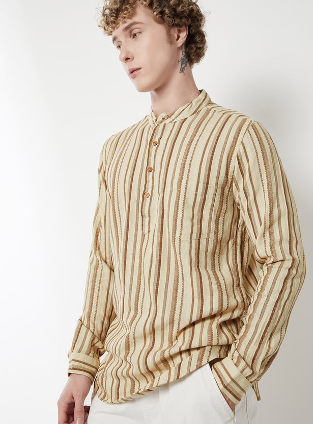 Men Striped Slim Fit Short Kurta