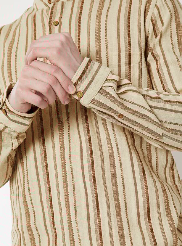 Men Striped Slim Fit Short Kurta