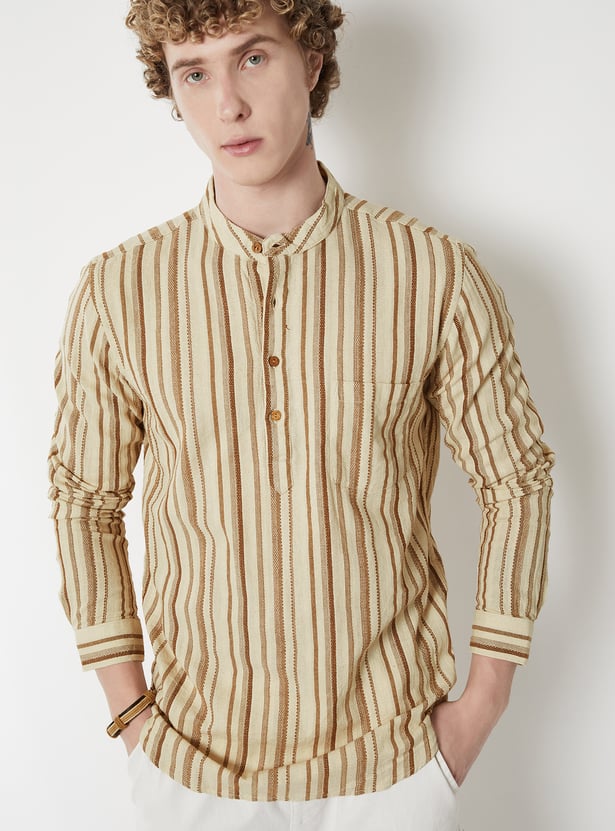 Men Striped Slim Fit Short Kurta