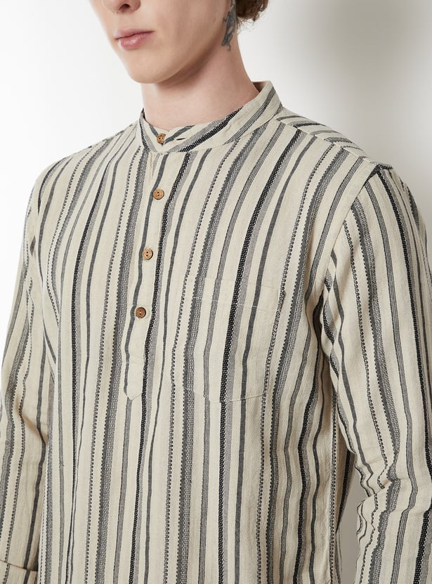 Men Striped Slim Fit Short Kurta